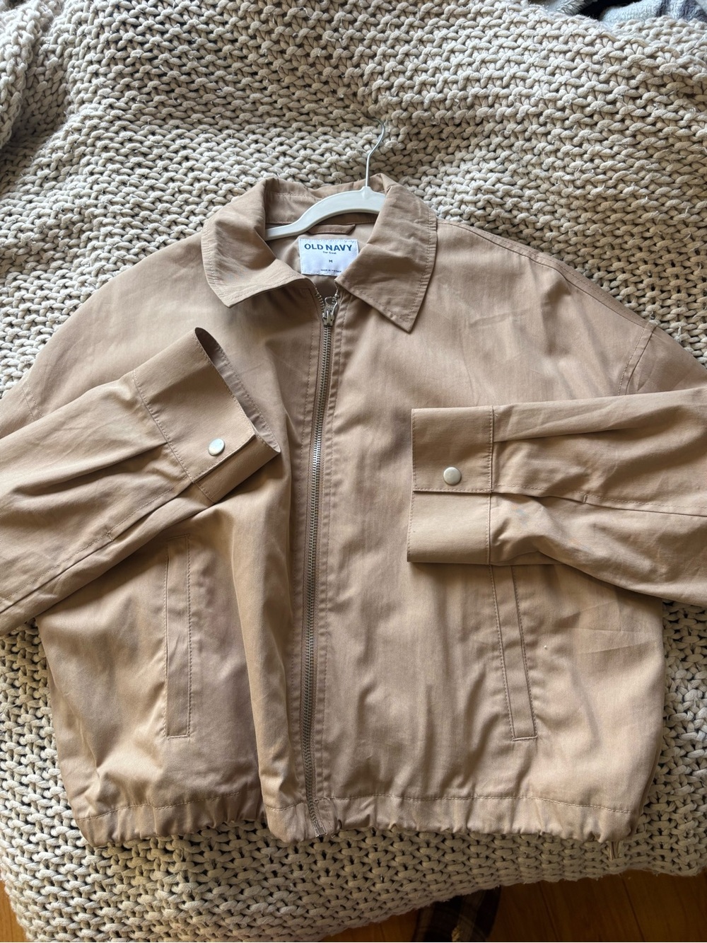 Old Navy Light Brown Zip-Front Shirt Jacket